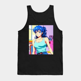 anime girl lofi music 90s retro aesthetic Anime Tank Top